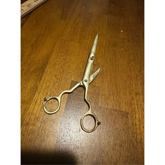 Vintage Antique Brass Candle Wick Snuffer Scissors 3 Footed - Picture 4 of 7